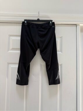 EUC Adidas Black/Silver Athletic Capris